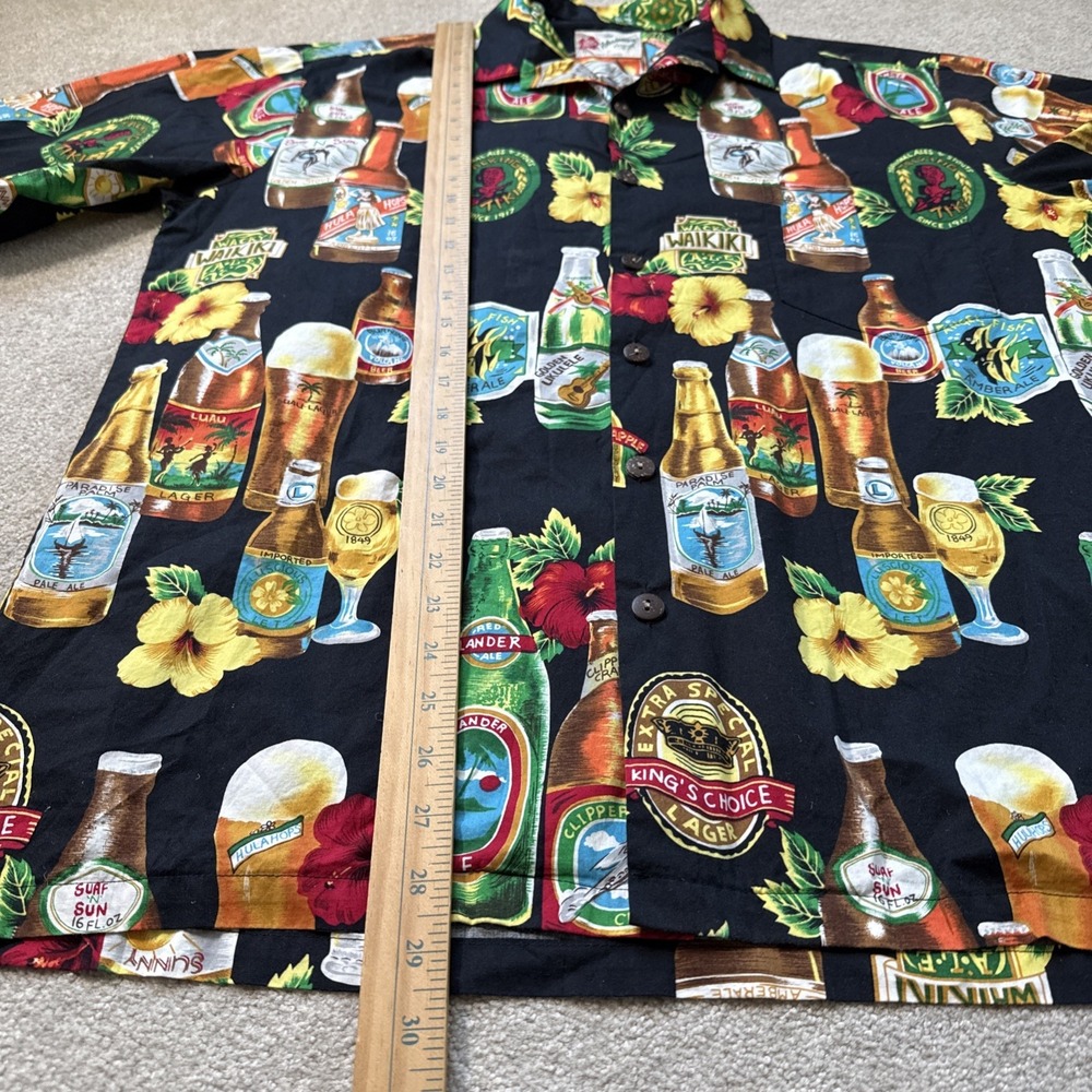 Hilo Hattie Hawaiian Aloha Shirt Mens M Hawaii Local Beers All Over Print - Picture 5 of 7
